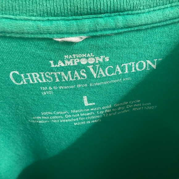 National Lampoon green Christmas Tshirt, size large - Picture 3 of 5